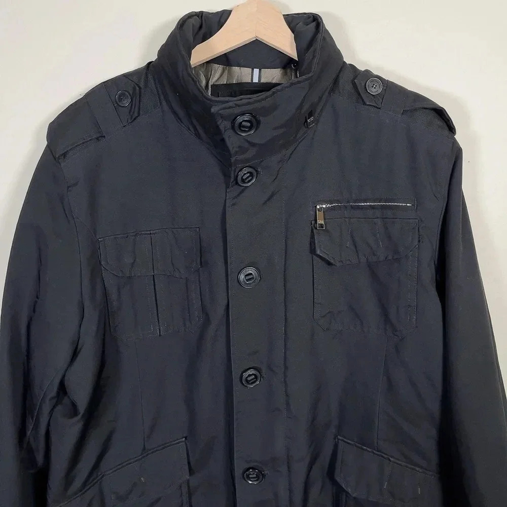 Marc New York Mens Xlarge  Utility Winter Button Quilted Lined Bomber Jacket